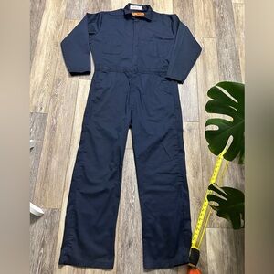 #11)  NWOT Men’s Unifirst Coveralls navy blue Size 42-RG measurements posted.